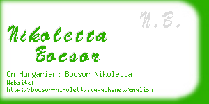 nikoletta bocsor business card